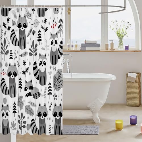 Racoon Bath Curtain for Kids