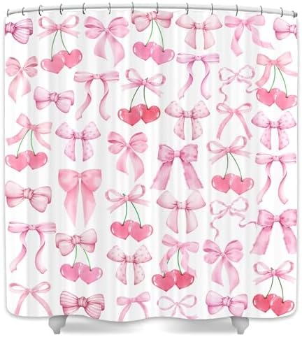 JAWO Cute Pink Bow Shower Curtain