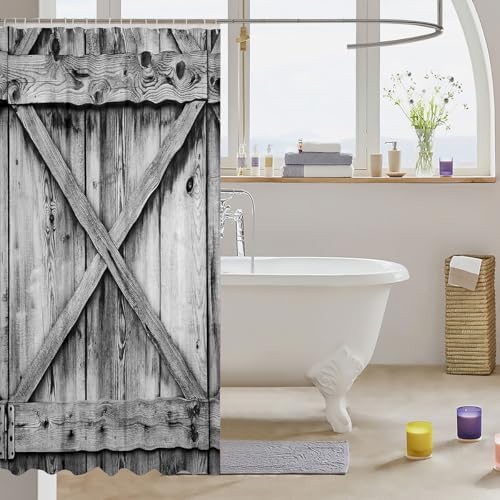 Sturdy Rustic Barn Shower Curtain for Kids