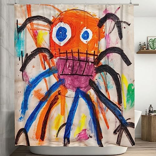 Over the Rainbow Crayon Octopus Bathroom Curtain Set