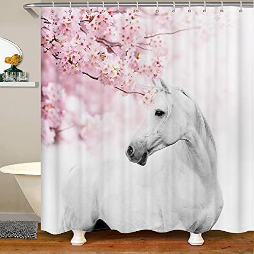 Castle Fairy Horse Shower Curtain Set with Hooks