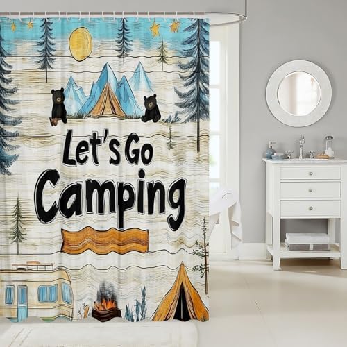 Stylish Camping Shower Curtain for RVs and Cars