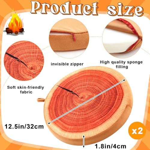 3 Pcs Campfire Plush Set Realistic Camping Experience