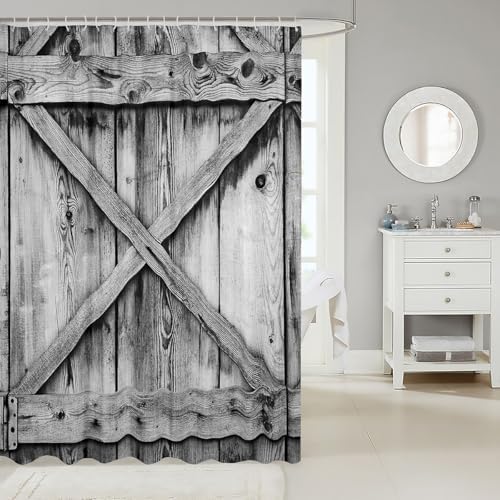 Sturdy Rustic Barn Shower Curtain for Kids