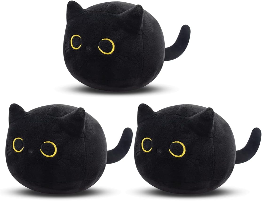 Three Black Cat Plush Perfect Gift for Kids