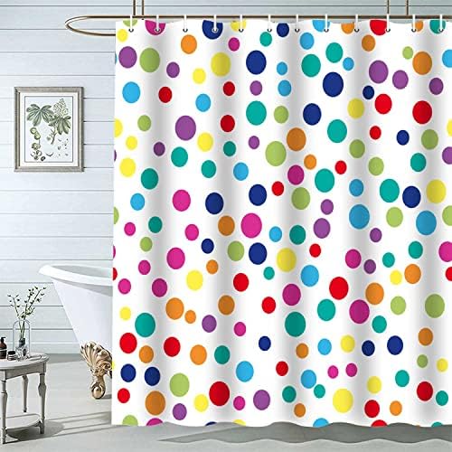 Kids Rainbow Shower Curtain Set with Hooks
