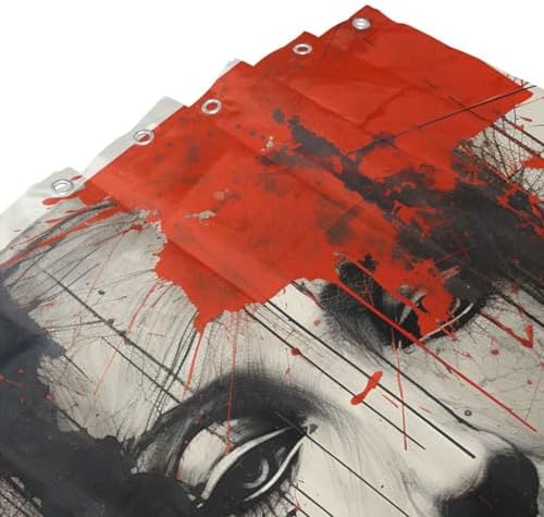 Abstract Girl Oil Painting Luxury Boho Shower Curtain Set