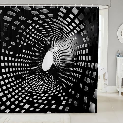 Geometric Bath Curtain for Kids 72x84