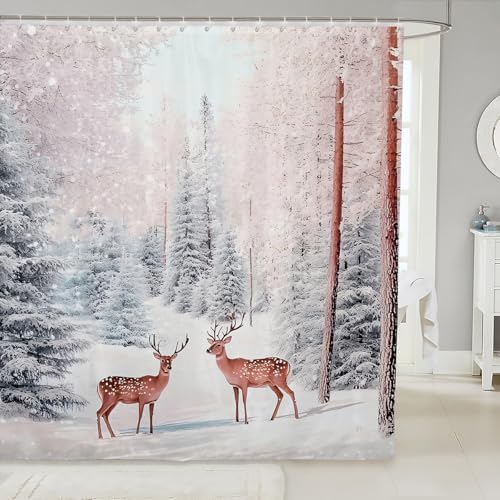 Feelyou Merry Christmas Shower Curtain Set