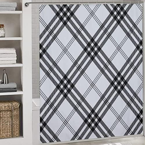 UanMere Buffalo Check Bath Curtain