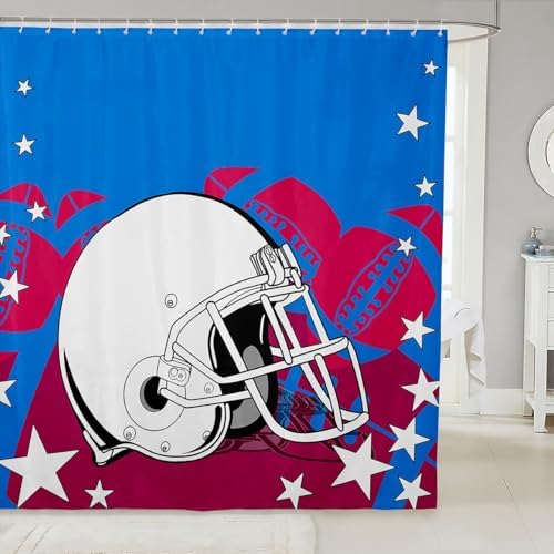 72 American Football Sports Shower Curtain Set