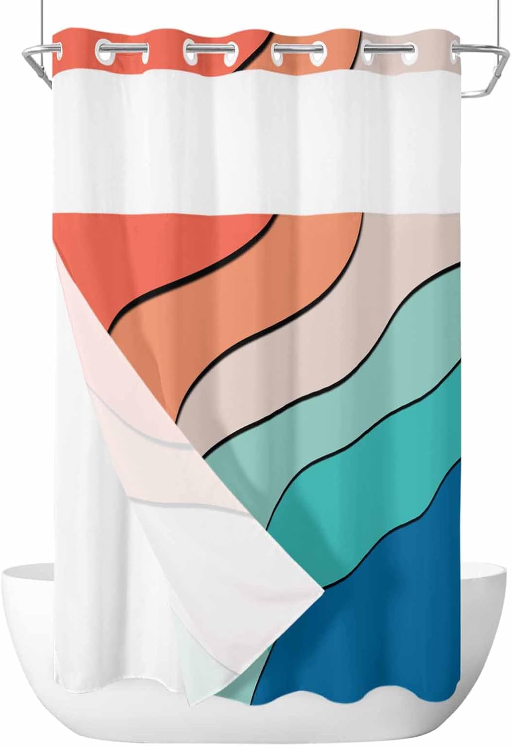 Modern Luxury in the Washroom with Waterproof 36x72-Inch Shower Curtain Set