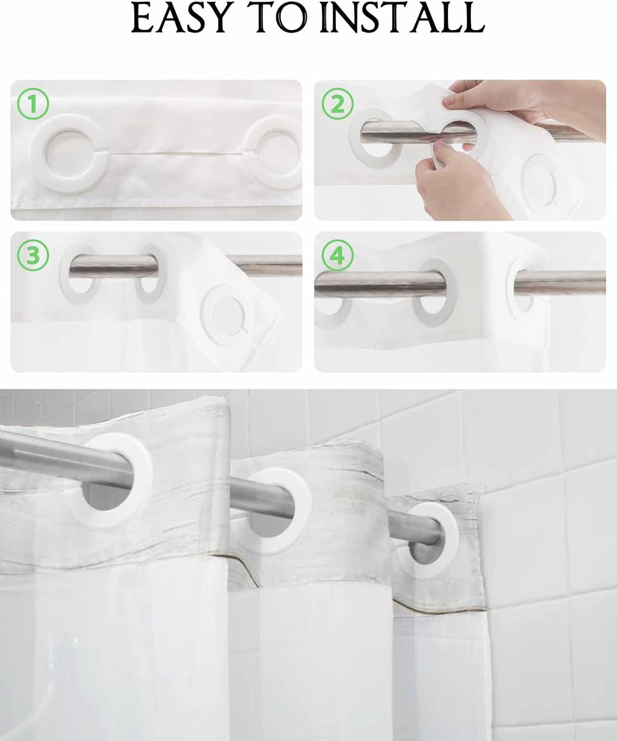 Luxury Absorbent Shower Curtain with Water-Resistant Design