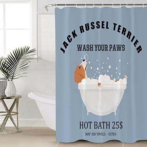 Premium Jack Russell Terrier Shower Curtain waterproof soft realistic animal design