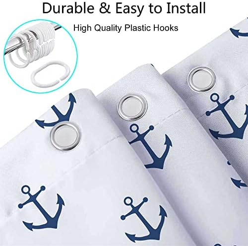 DYNH Nautical Anchor Long Shower Curtain Set