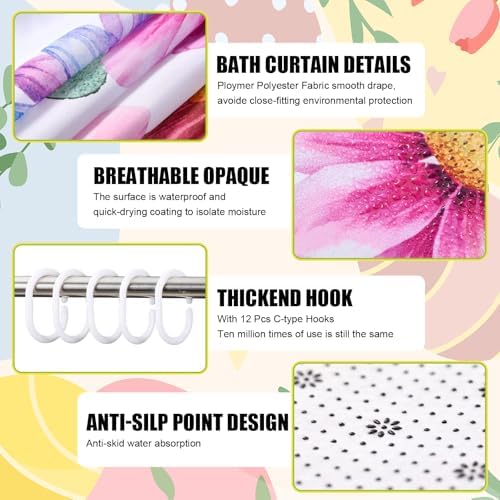 6-Piece Summer Bathroom Set with U-Shaped Mat 2