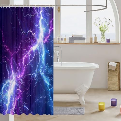 Castle Fairy Lightning Shower Curtain Set with 12 Hooks