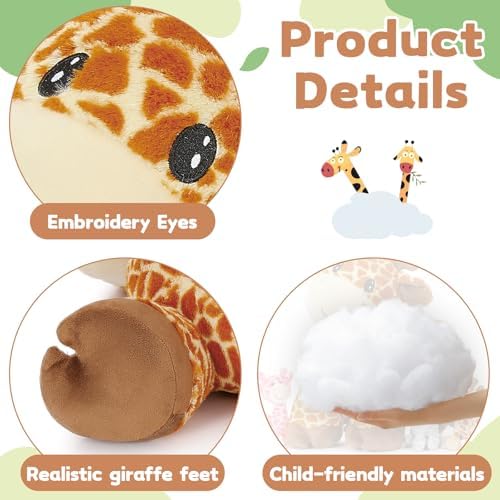 18in Tezituor Giraffe Stuffed Animal with 3 Cute Babies