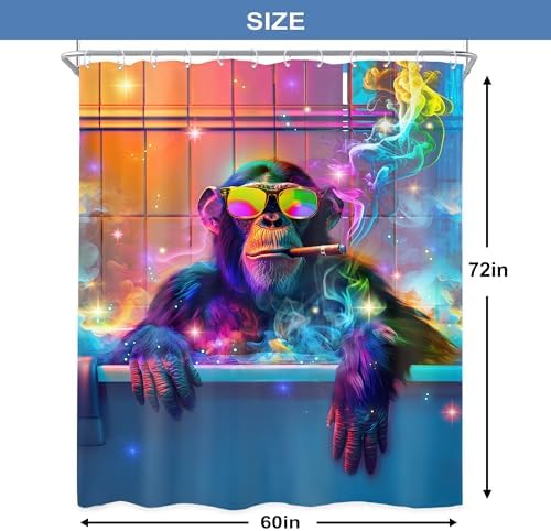 Funny Monkey Waterproof Perfect for Bathroom Decor
