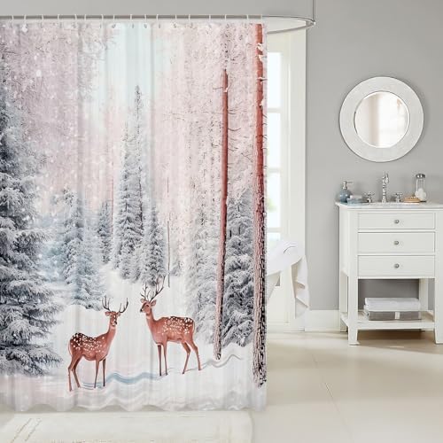 Feelyou Merry Christmas Shower Curtain Set