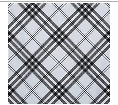 UanMere Buffalo Check Bath Curtain