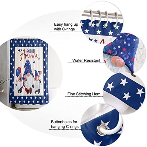 72x72 inches Gnome Star Waterproof Shower Curtain-machine WashablePara Mood Bath Room