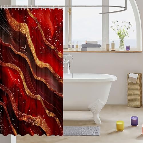 Marble Print Shower Curtain waterproof Stylish and Durable