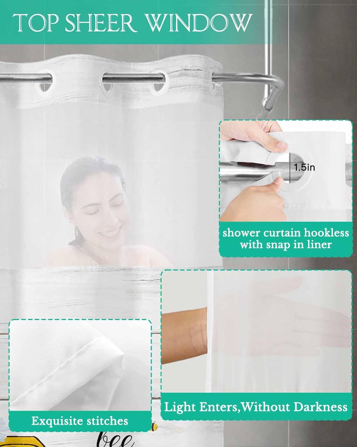 Luxury Absorbent Shower Curtain with Water-Resistant Design