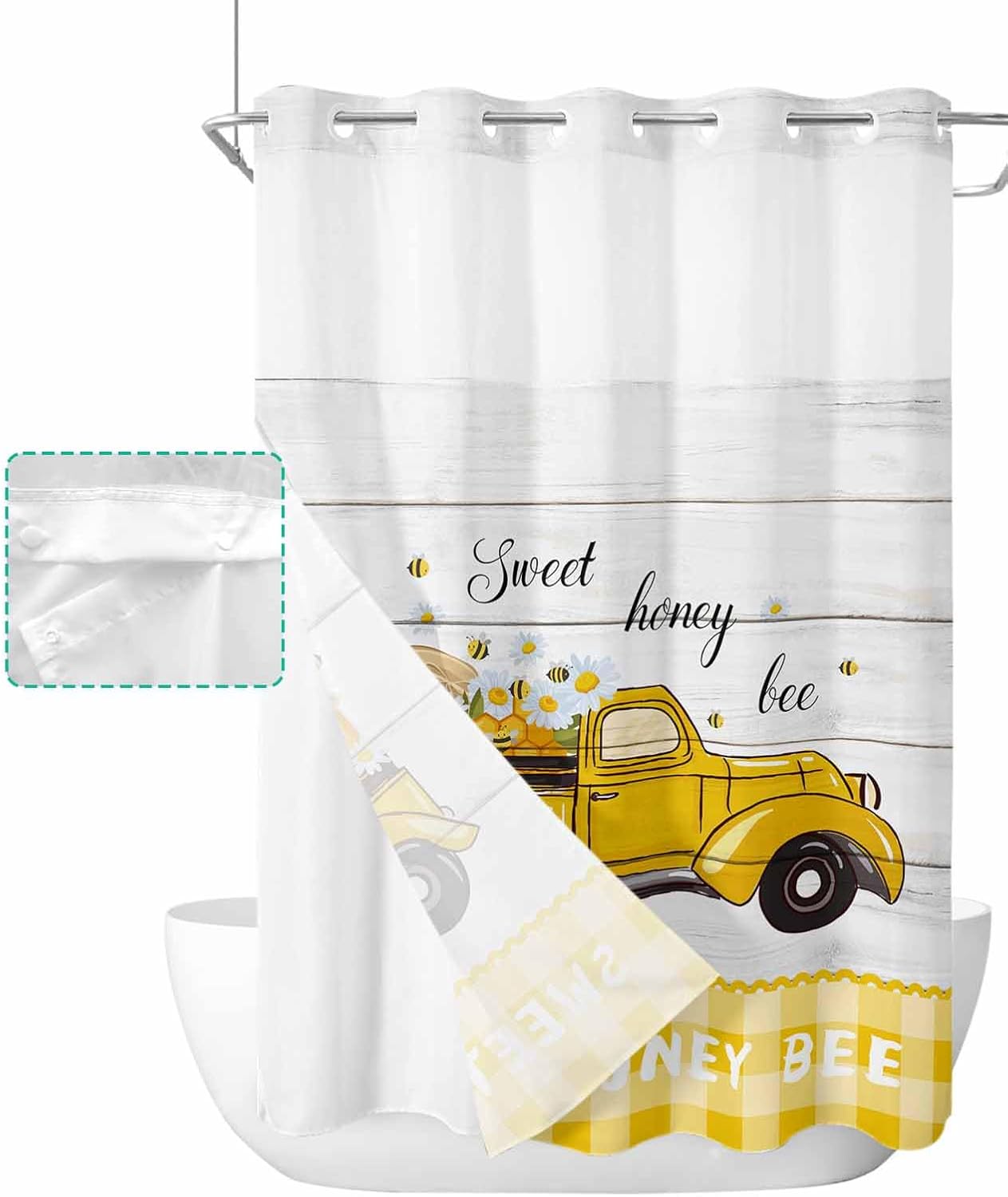 Luxury Absorbent Shower Curtain with Water-Resistant Design