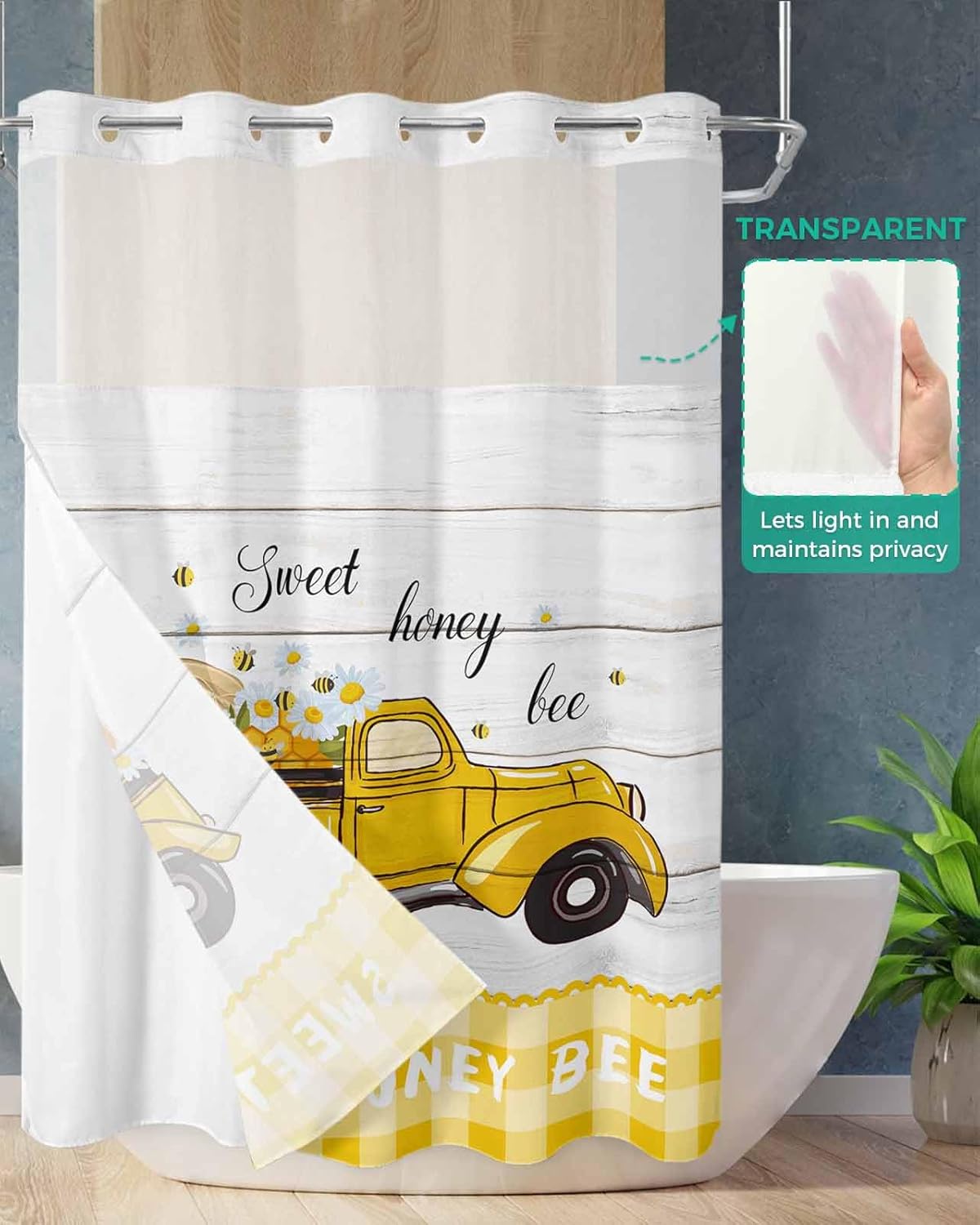 Luxury Absorbent Shower Curtain with Water-Resistant Design