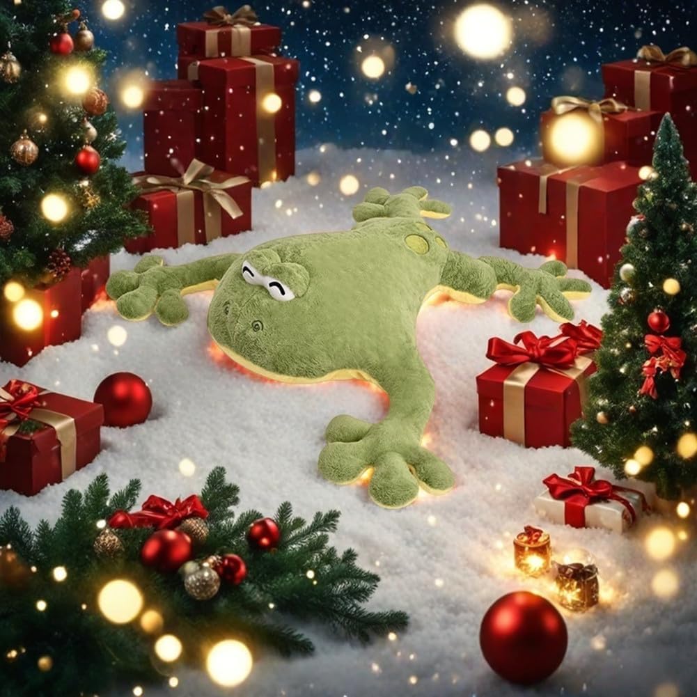 Large Green Giant Plush Frog Hugging Pillow Toy