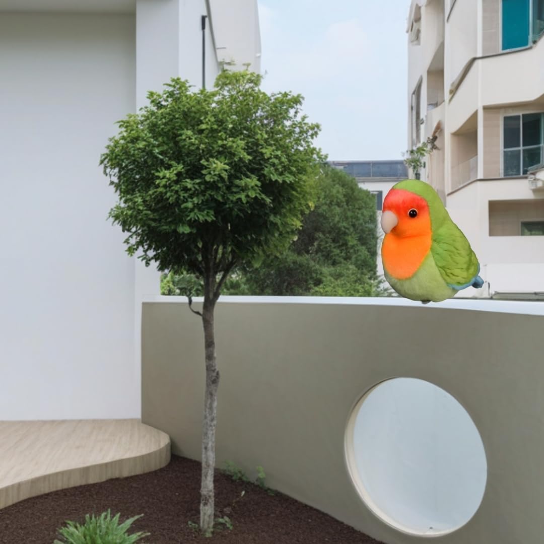 POPOTATO Realistic Green Peach Parrot Plush
