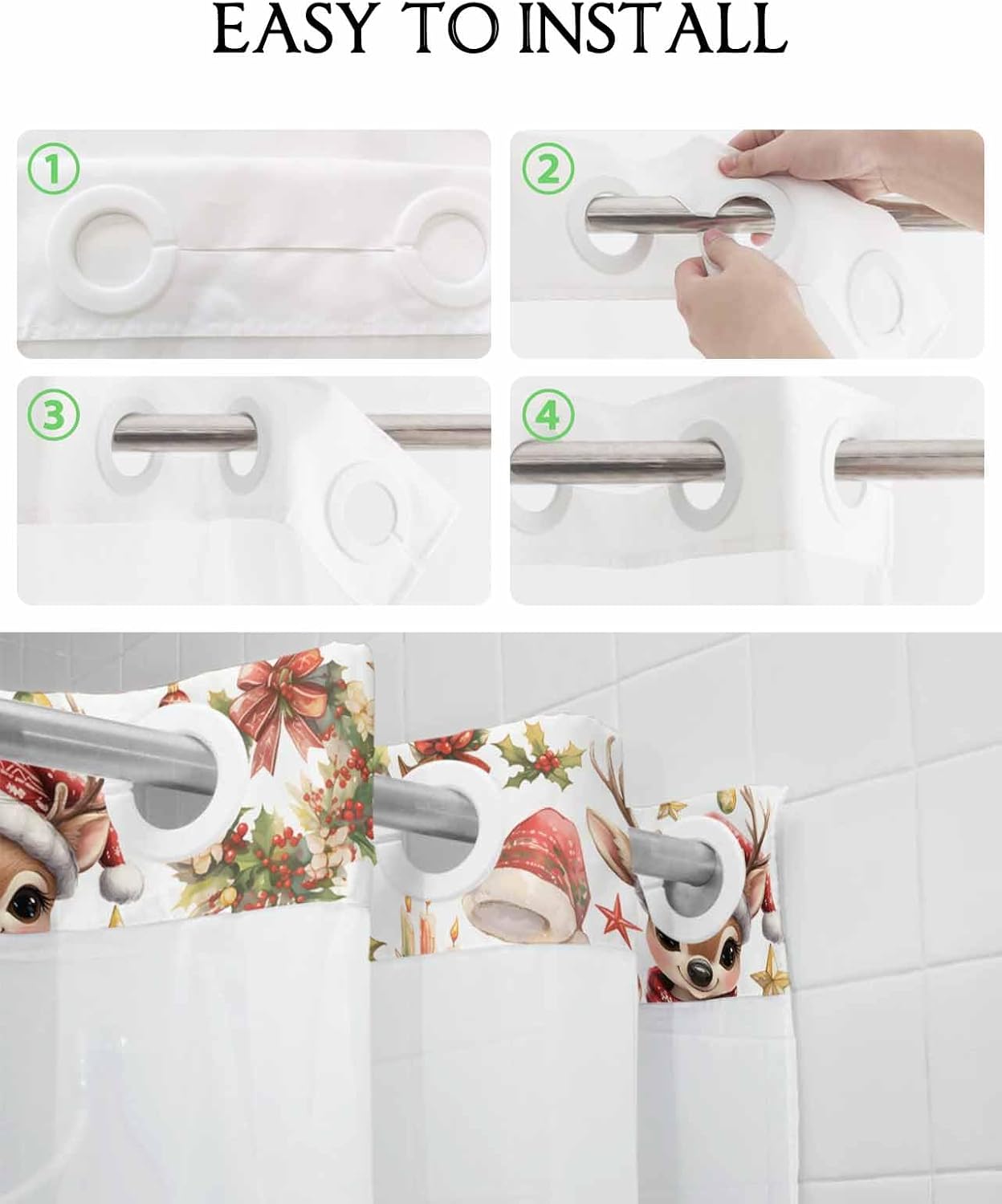 Luxury Touch Waterproof Shower Curtain with Window