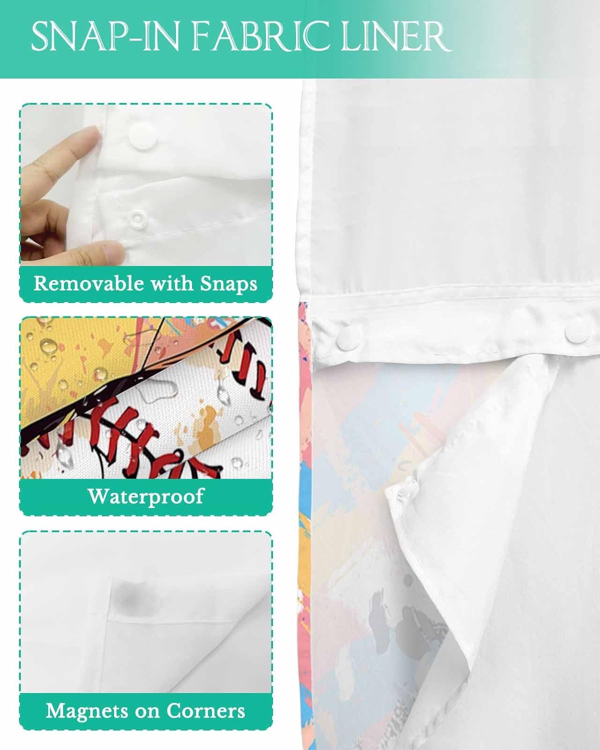 Luxury Bath Temptress No Hook Shower Curtains