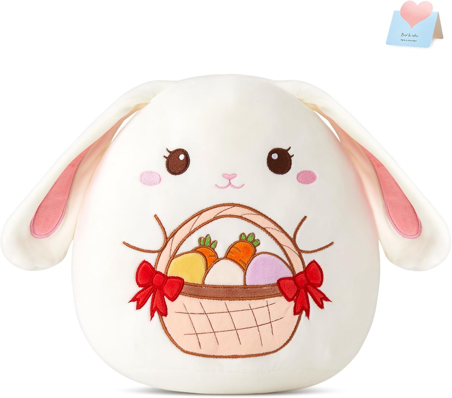 Cute bunny plush pillow for kids 12-inch soft cozy Easter gift