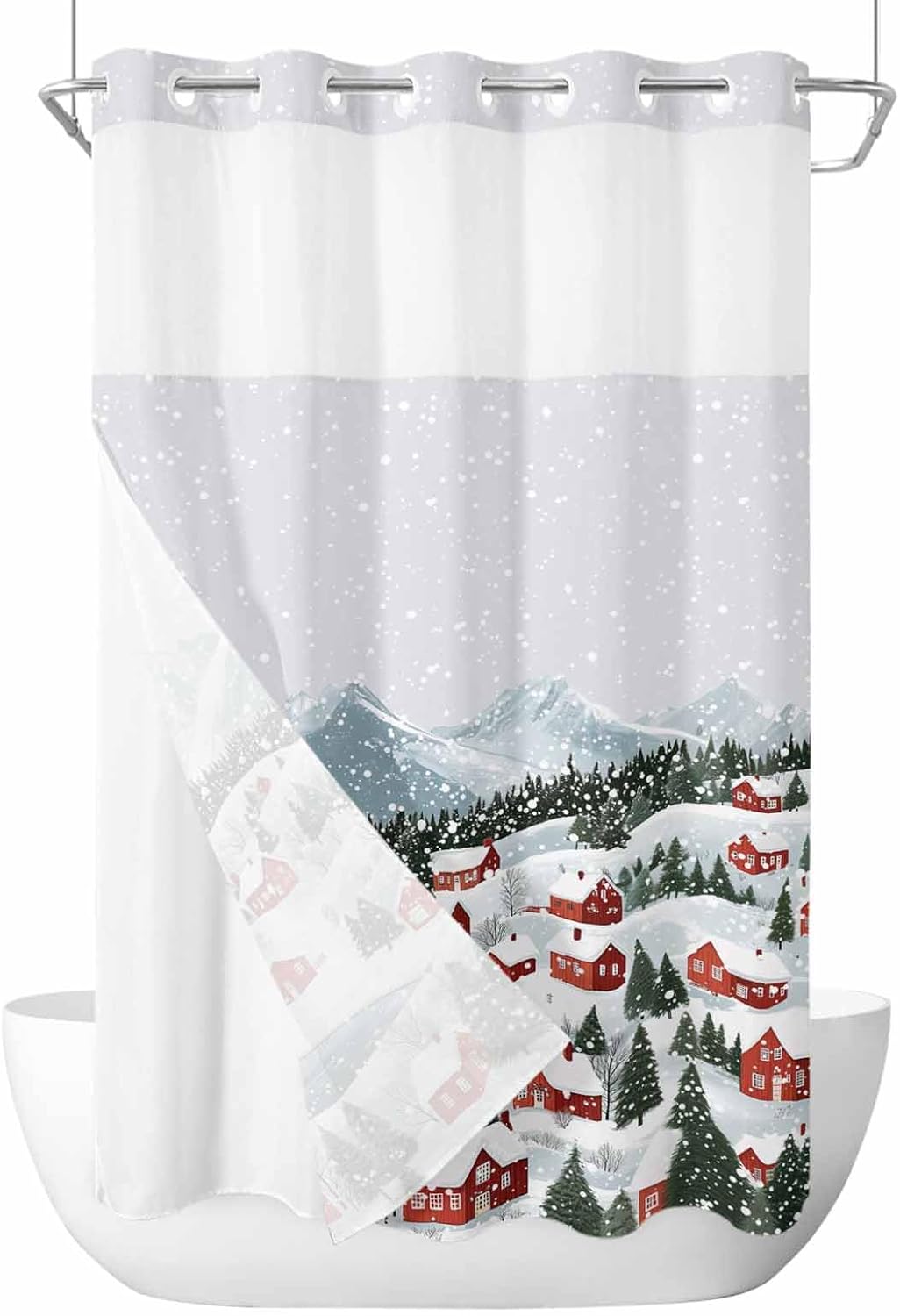 Stunning No Hook Shower Curtain Set