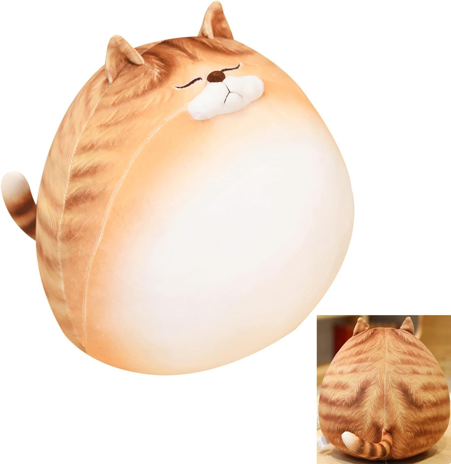 12 Inch Orange Striped Tabby Cat Plush Pillow Stuffed Animal