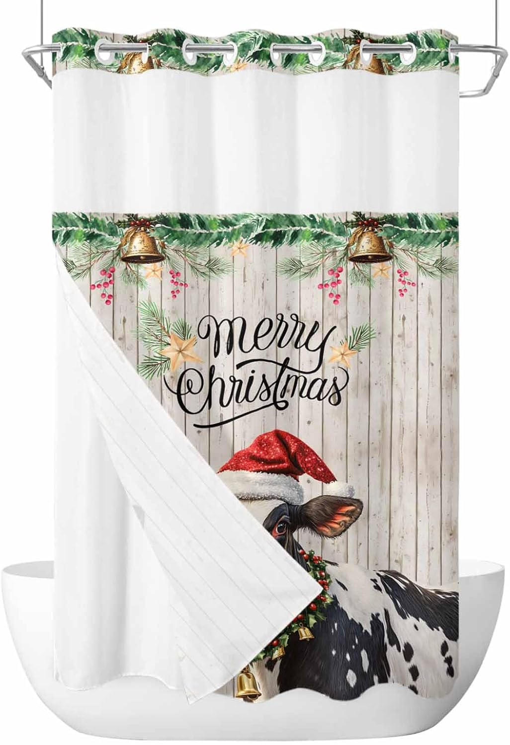 Waterproof Bath curtains with snap-in liner by TocaHome