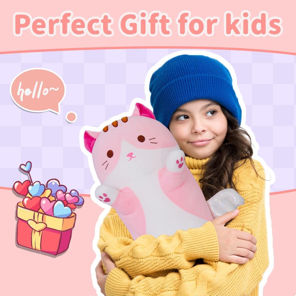 A Squishy Pink Cat Plush Pillow