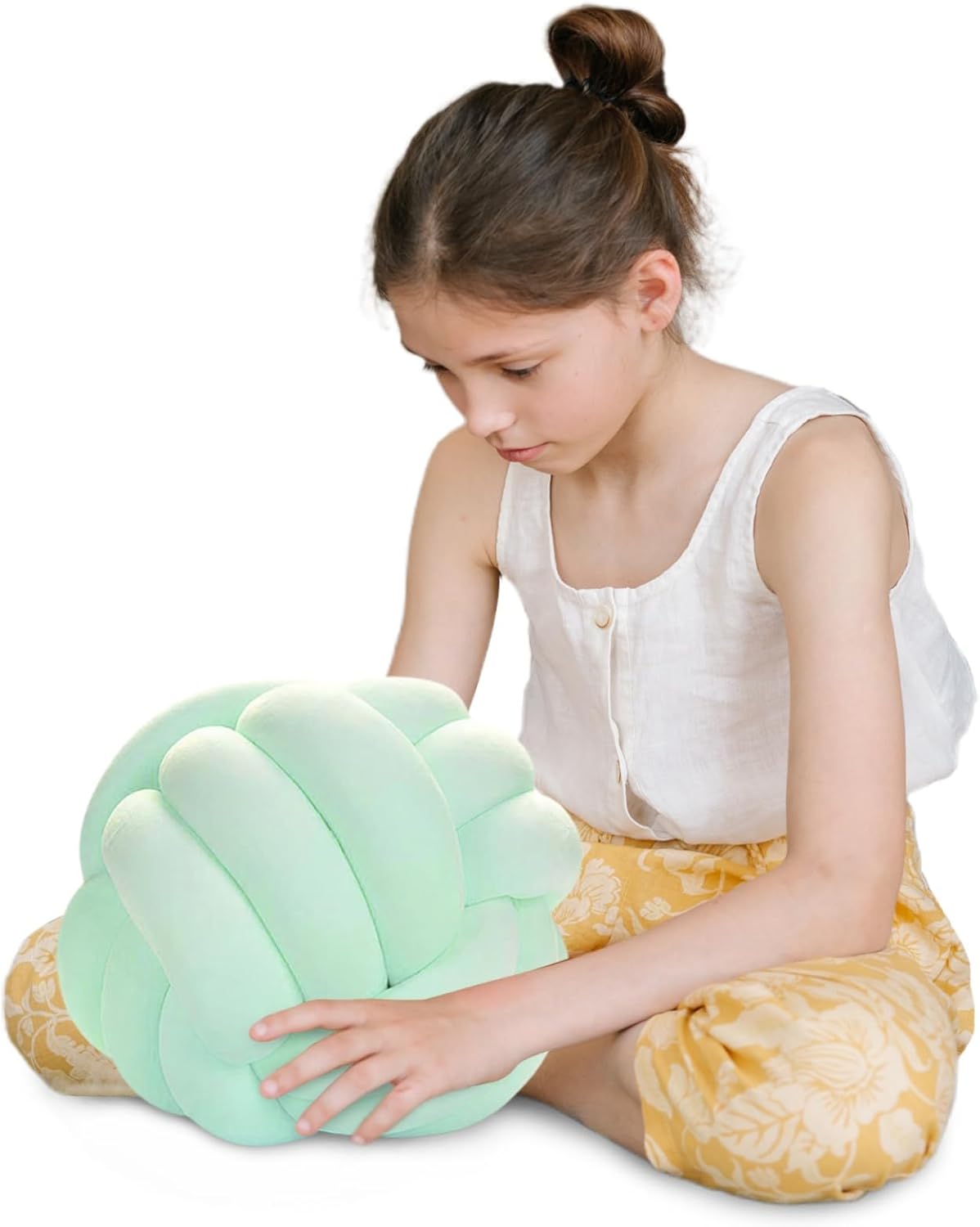 Mint-Knotted Plush Pillow for Kids