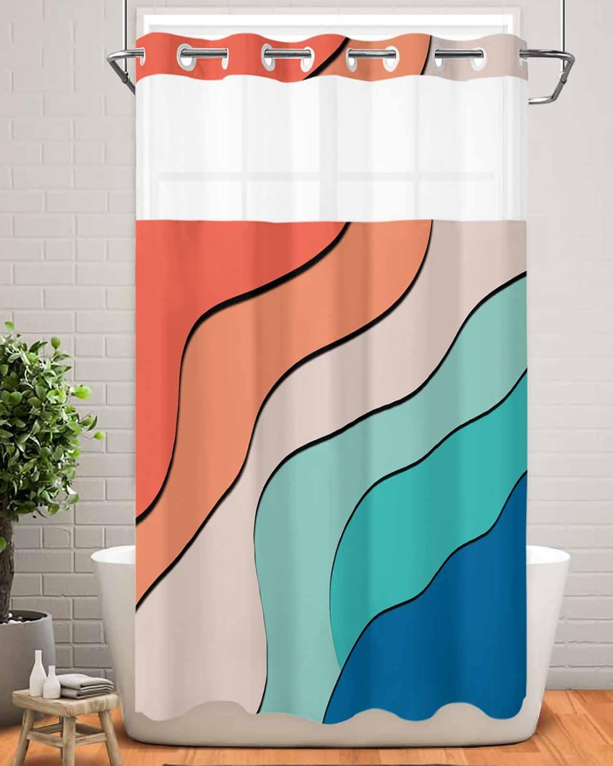 Modern Luxury in the Washroom with Waterproof 36x72-Inch Shower Curtain Set