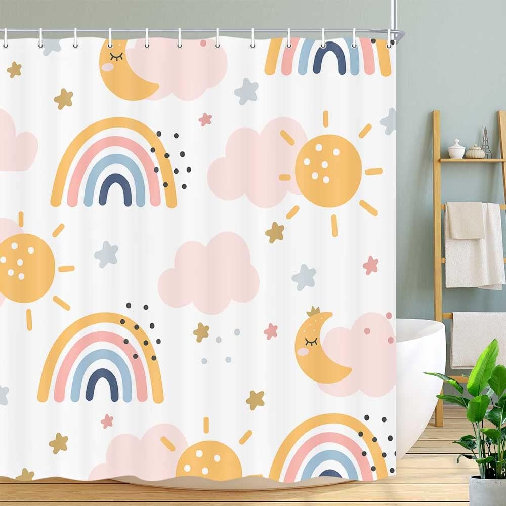 Sweet Pastel Boho shower curtain for kids