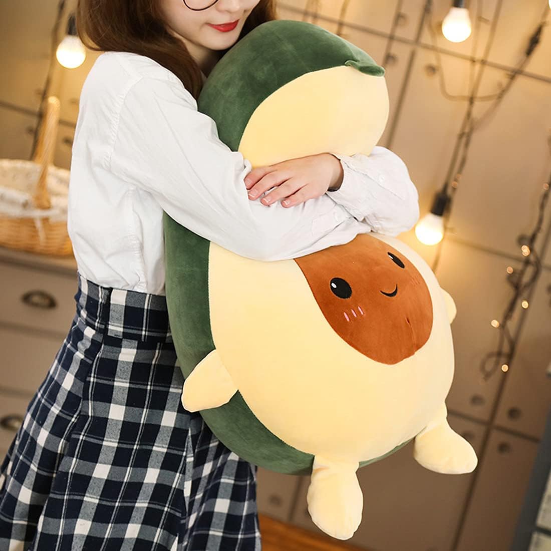 Giant Hairball Avocado Plush Pillow for Kids