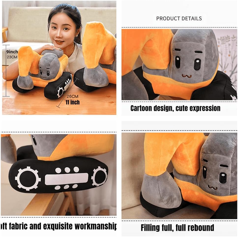 Adorable 11-inch excavator stuffed toy for kids
