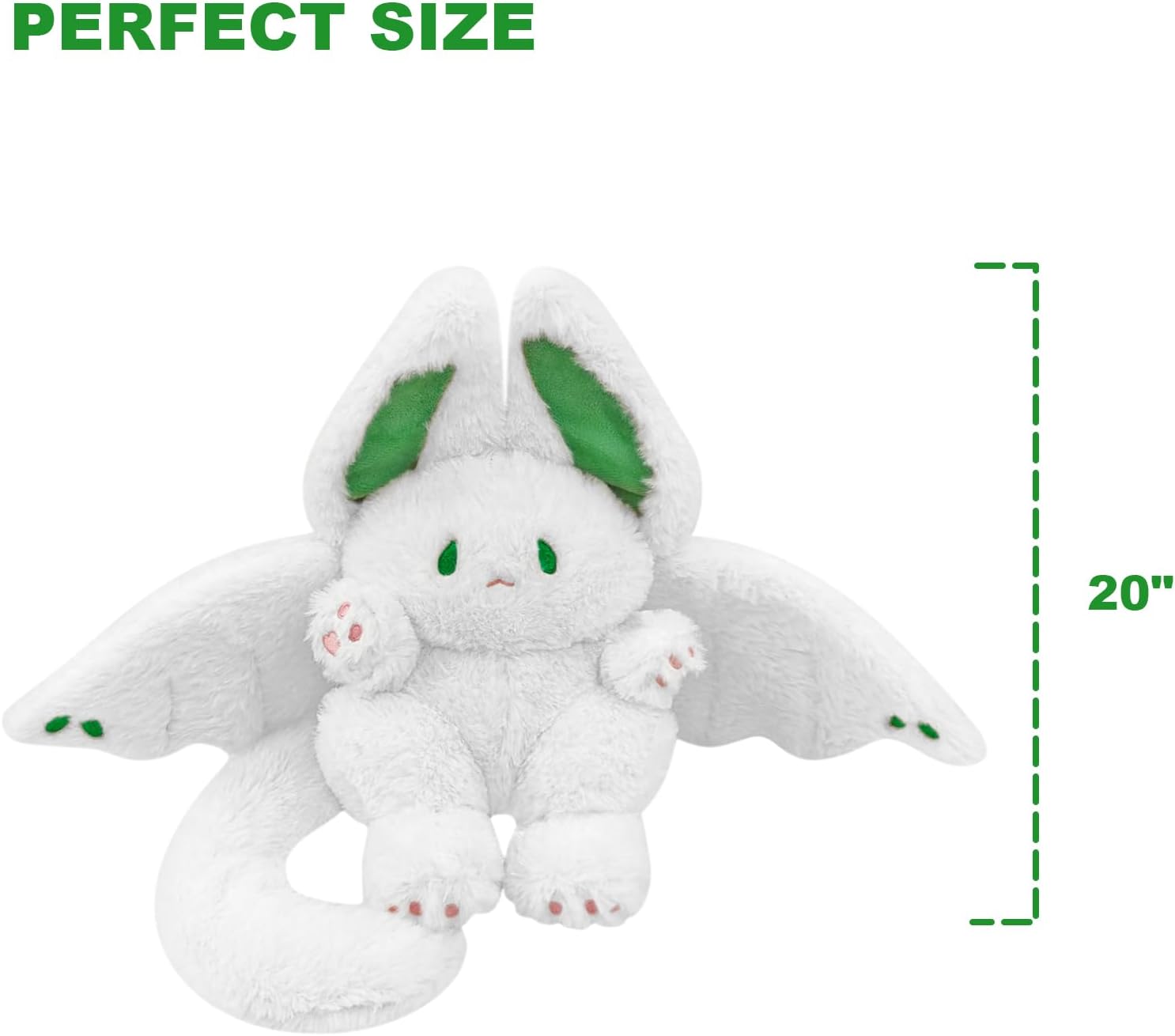 Peach Cat Cute Bat Bunny Stuffed Animal Pillow for Kids White