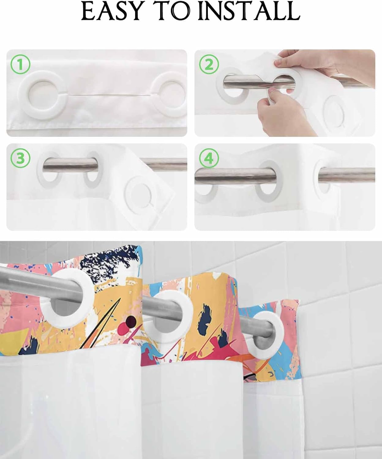 Luxury Bath Temptress No Hook Shower Curtains