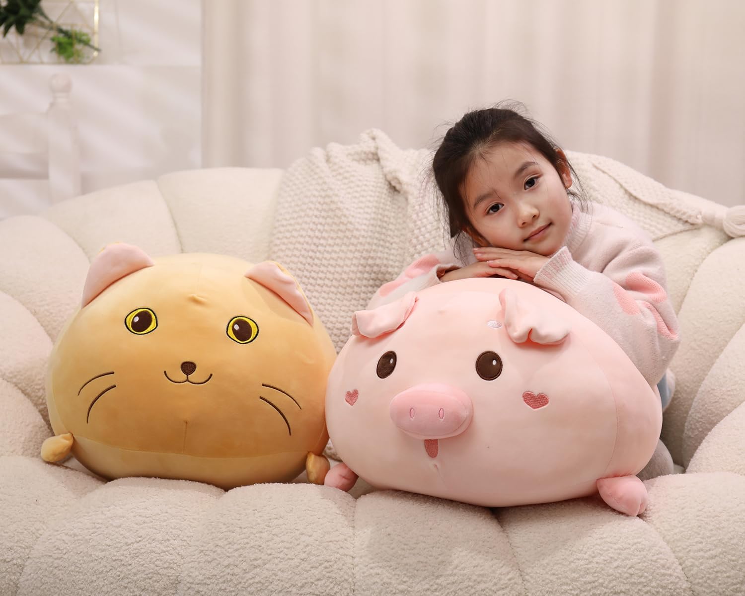 Adorable Cat Plush Pillow for Kids Adults