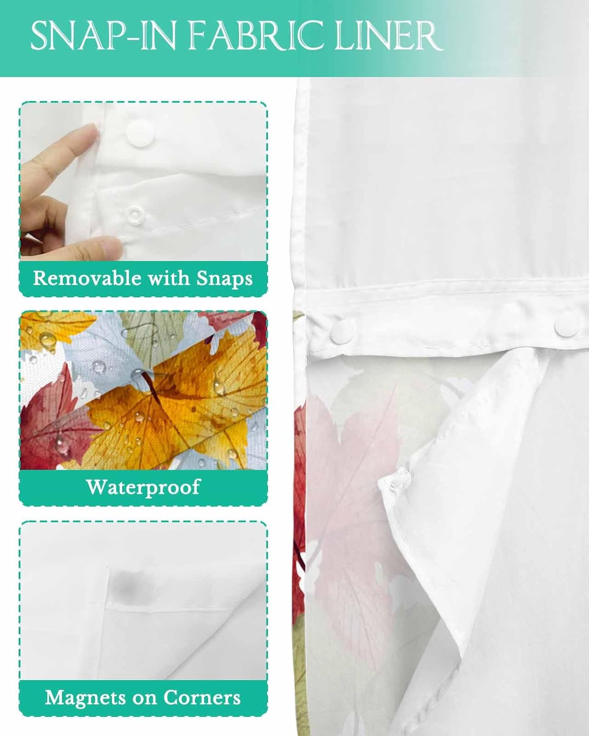 Elegant Functional No-Hook Shower Curtains