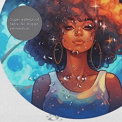 Tiyaandsy Black Girl Shower Curtain Set Modern Starry Night Design