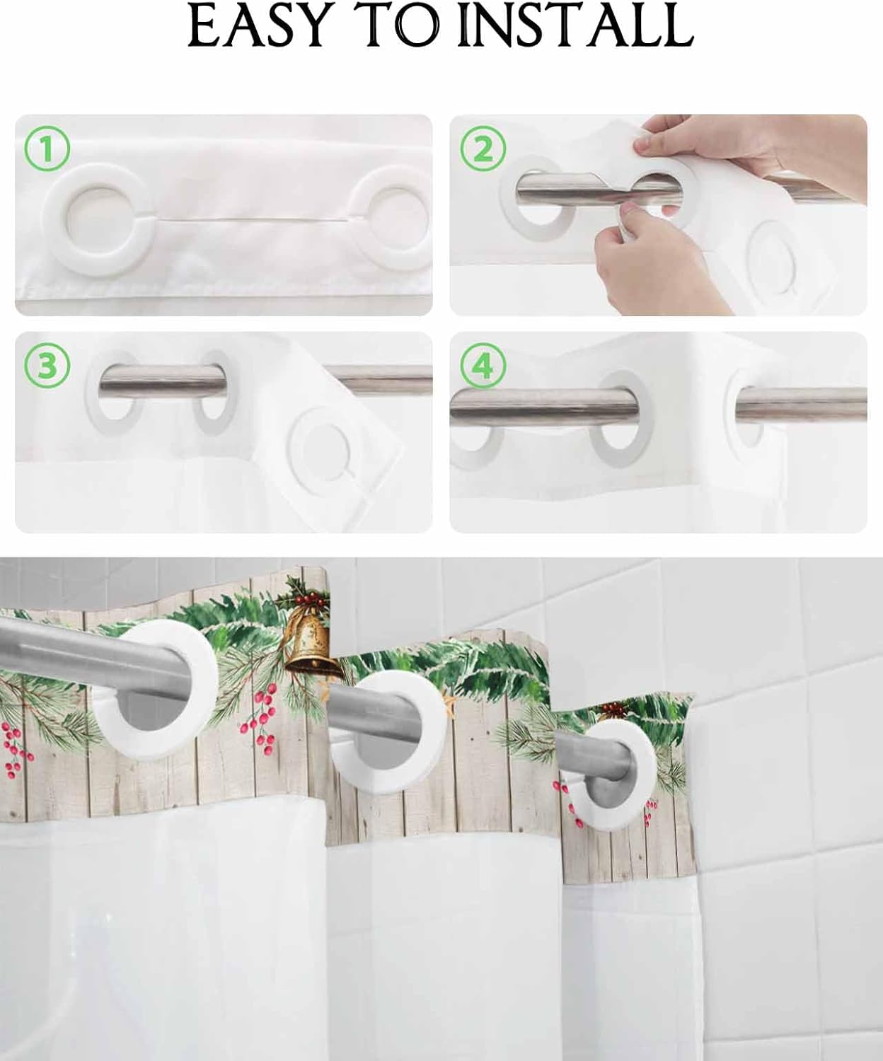 Waterproof Bath curtains with snap-in liner by TocaHome